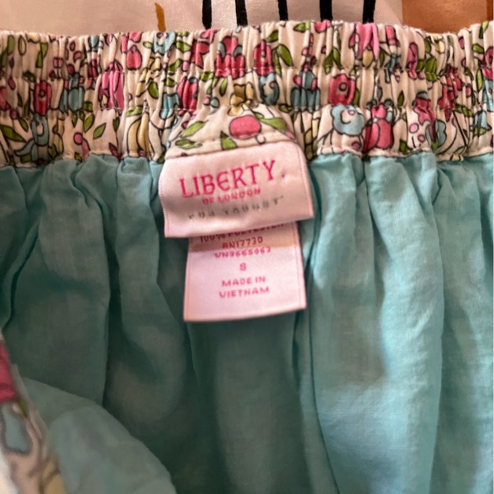 Liberty of London for Target girls skirt with tulle floral pink blue pull on S - Picture 2 of 4
